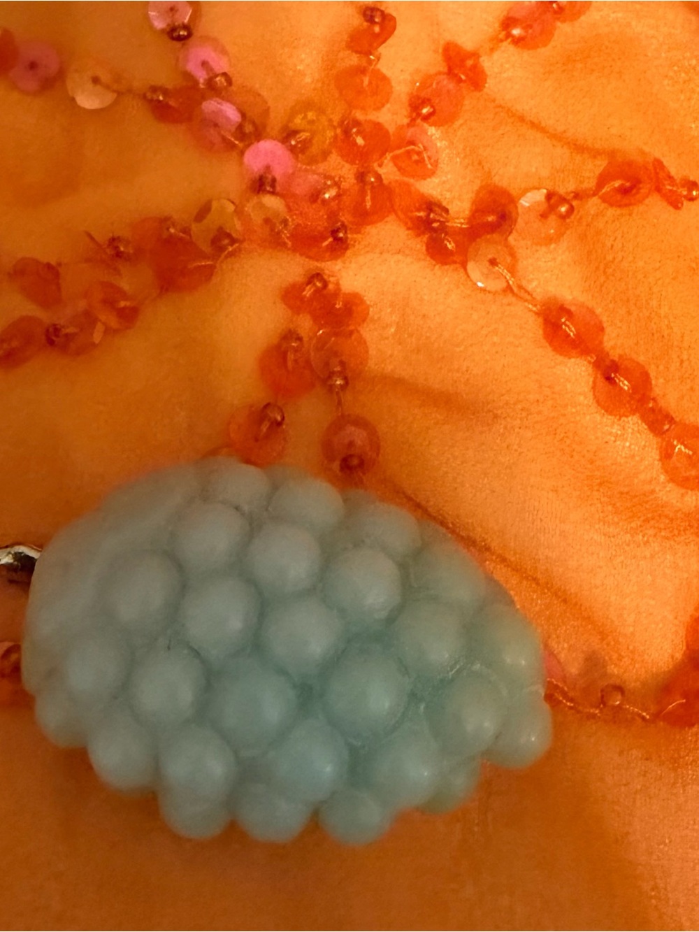 Light Blue Bubble-Texture Pendant Necklace - Women Jewelry
